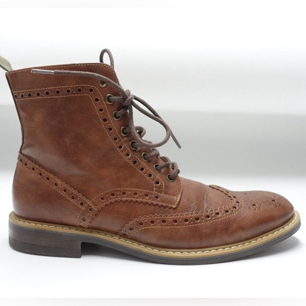 STEVE MADDEN P REMMY‎ LEATHER WINGTIP BOOTS SIZE 13
